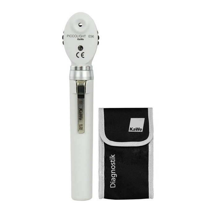Офтальмоскоп карманный PICCOLIGHT E 56 (с ЛЭД лампой 2,5В) stone (серый), сумочка в комплекте, KaWe